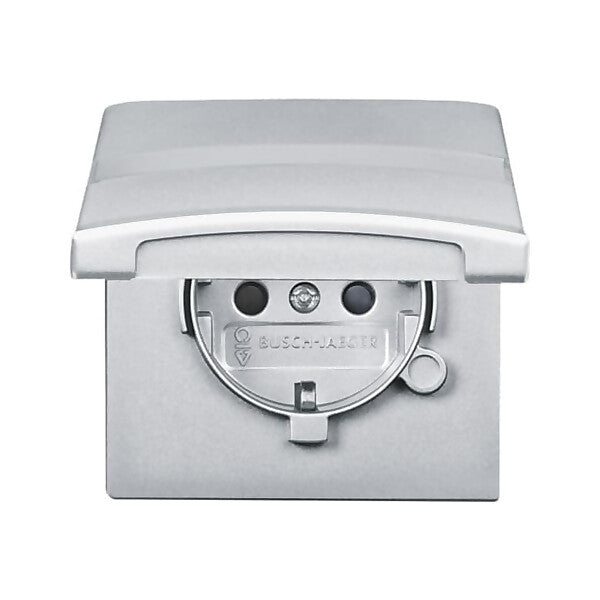 Busch-Jaeger Schuko-Steckdoseneinsatz IP44 alusilber 20 EUGKBN-33-101